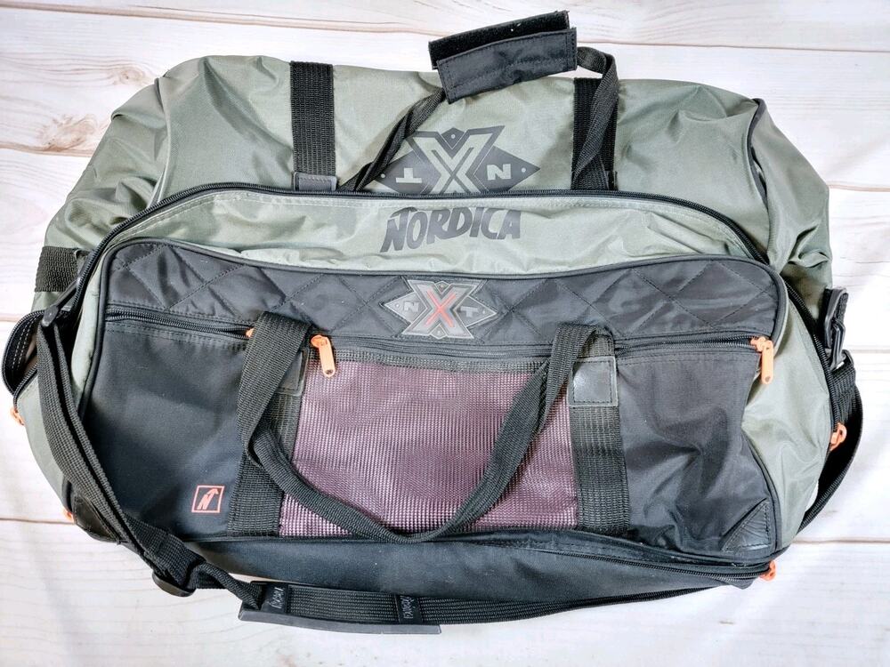 Vintage Nordica NXT Large Multi Zip Ski Boot Skiing Duffel Bag 24" x 15" x 14"